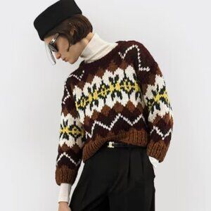 crewneck sweater IN fair isle wool